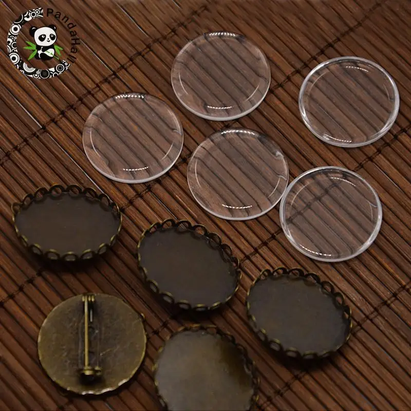 Buy 25mm Dome Clear Glass Cover & Antique Bronze Brass