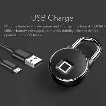 

Smart Lock Bluetooth Rechargeable fingerprint lock Fingerprint Anti-Theft Security Lock door lock luggage