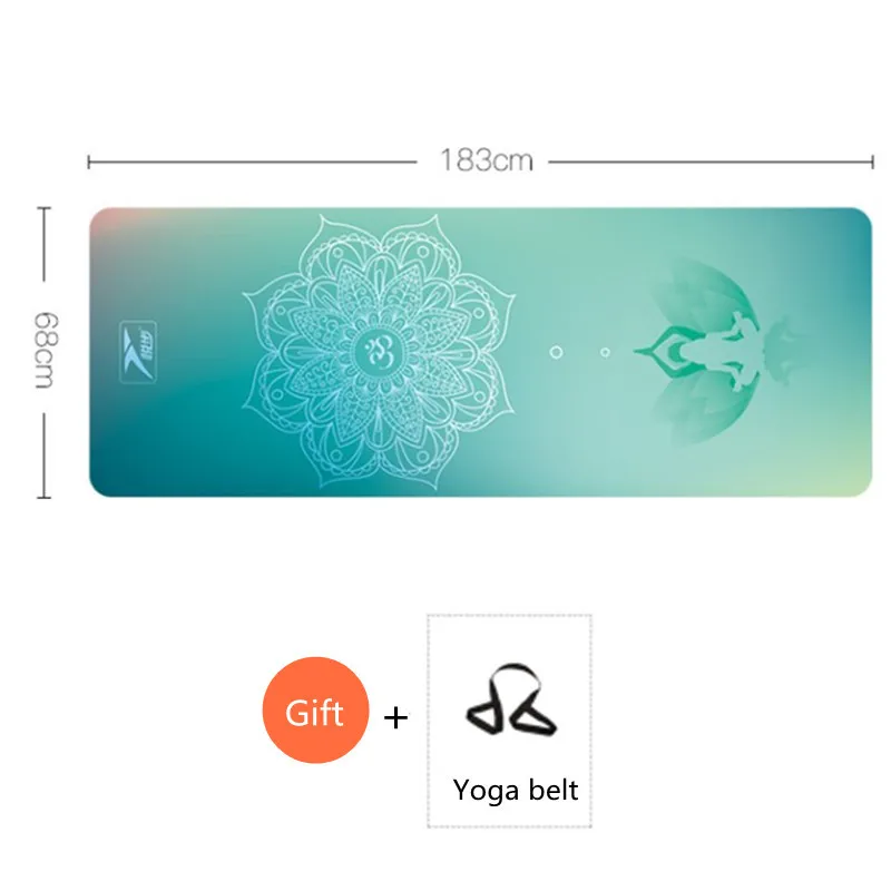 Printed Yoga Mat Natural Rubber 183*68cm*1.5mm Anti Slip Foldable Goodgrip Exercise Mat For Fitness Pilates Gymnastic Travel Mat