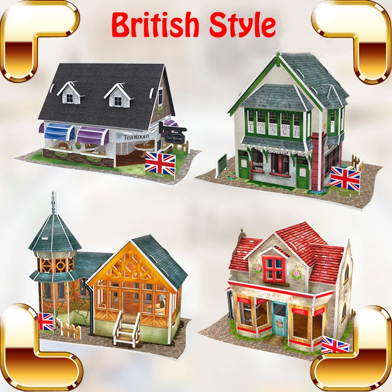 

New Arrival Gift British Style 3D Puzzles Model DIY Structure Collection Design Education Toys Training Learning Kids Puzzle