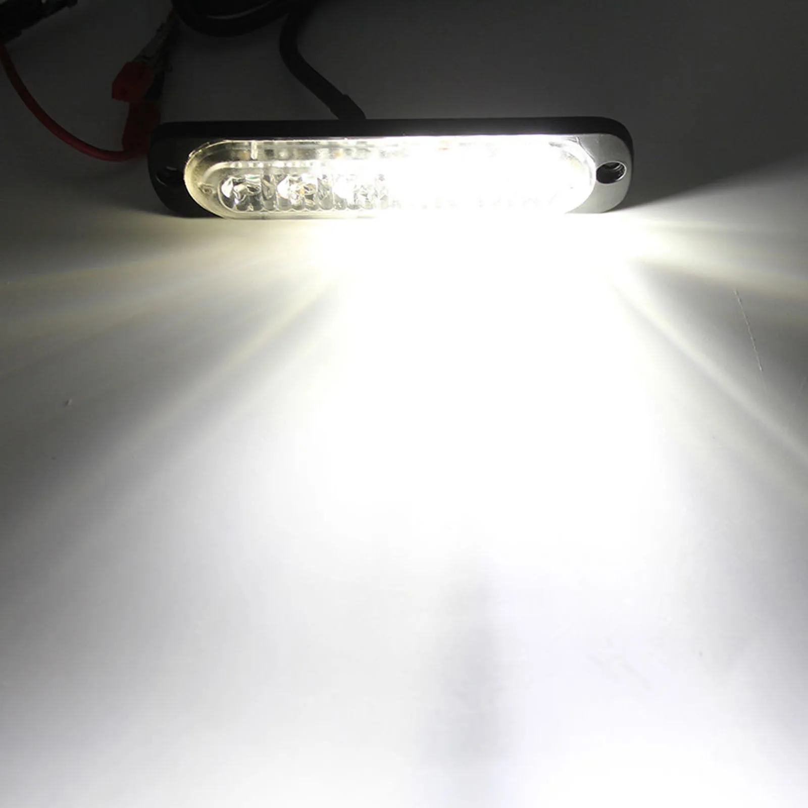 4pcs/set Car 6LED Strobe Flash Light Emergency Hazard Warning Lamp Bar Amber+White