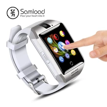Samload Q18 Bluetooth Relógio Inteligente com Tela Sensível Ao Toque Câmera Relógio de Pulso Inteligente Telefone Celular com Slot Para Cartão Sim para IOS Android telefone