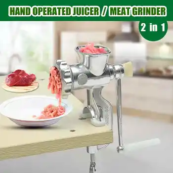

2 In 1 Household Hand Operated Juicer Food Meat Grinder Manual Juice Squeezer Press Extractor Meat Fruit Vegetable Wheatgrass