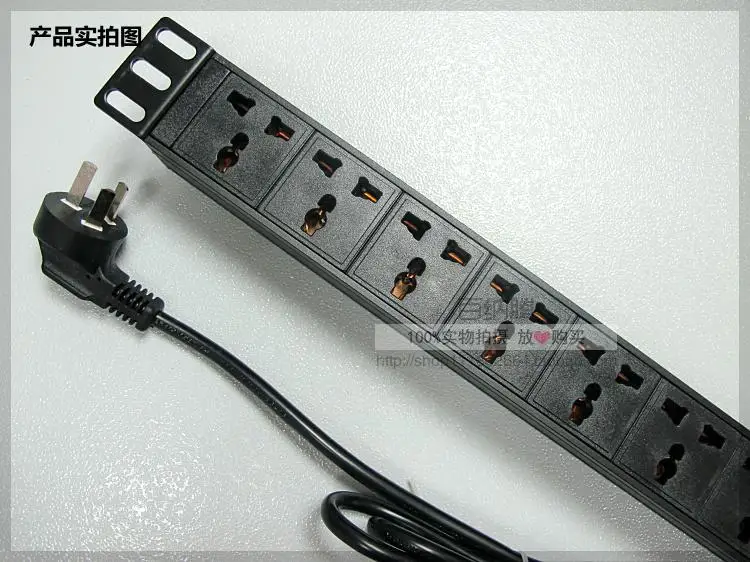 PDU шкаф посвященный 10A 1" 1U 8 единиц двойным разрывом Power Strip медные кабели алюминиевый сплав основа шкафа на выходе