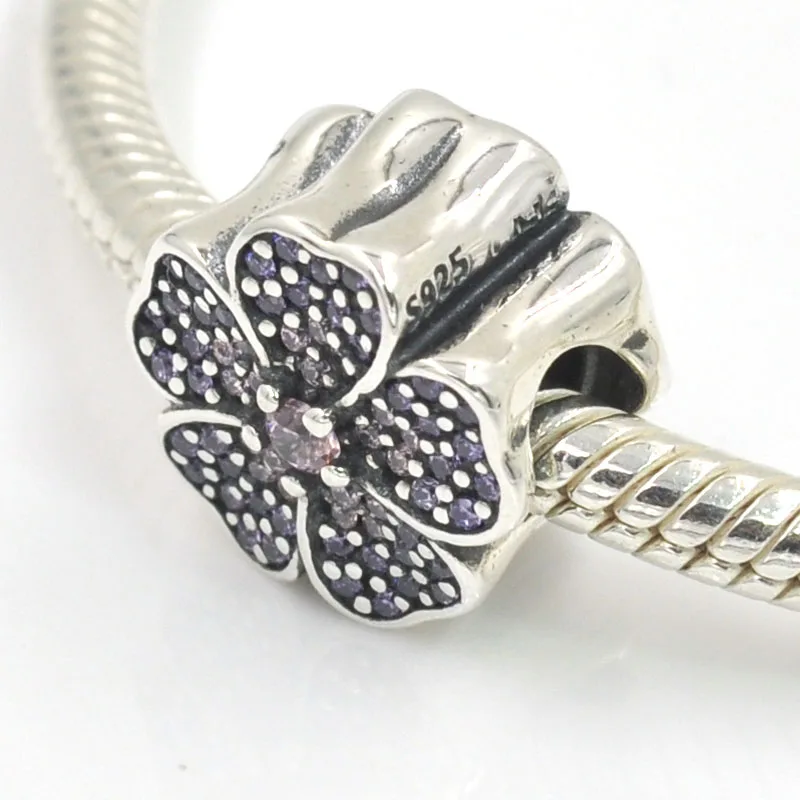 Original 925 Sterling Silver Charms Sparkling Primrose Flower Charm Original 925 Sterling Silver Charms Sparkling Primrose Flower Charm Fits Pandora Bracelets Bangles Diy Jewelry Making In From