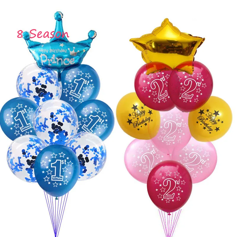 

8 Season Baloons 1st Birthday Balloon Air 2nd One 1 2 Year Old First Birthday Party Decor Latex Balloon Kids Favor Baby Shower