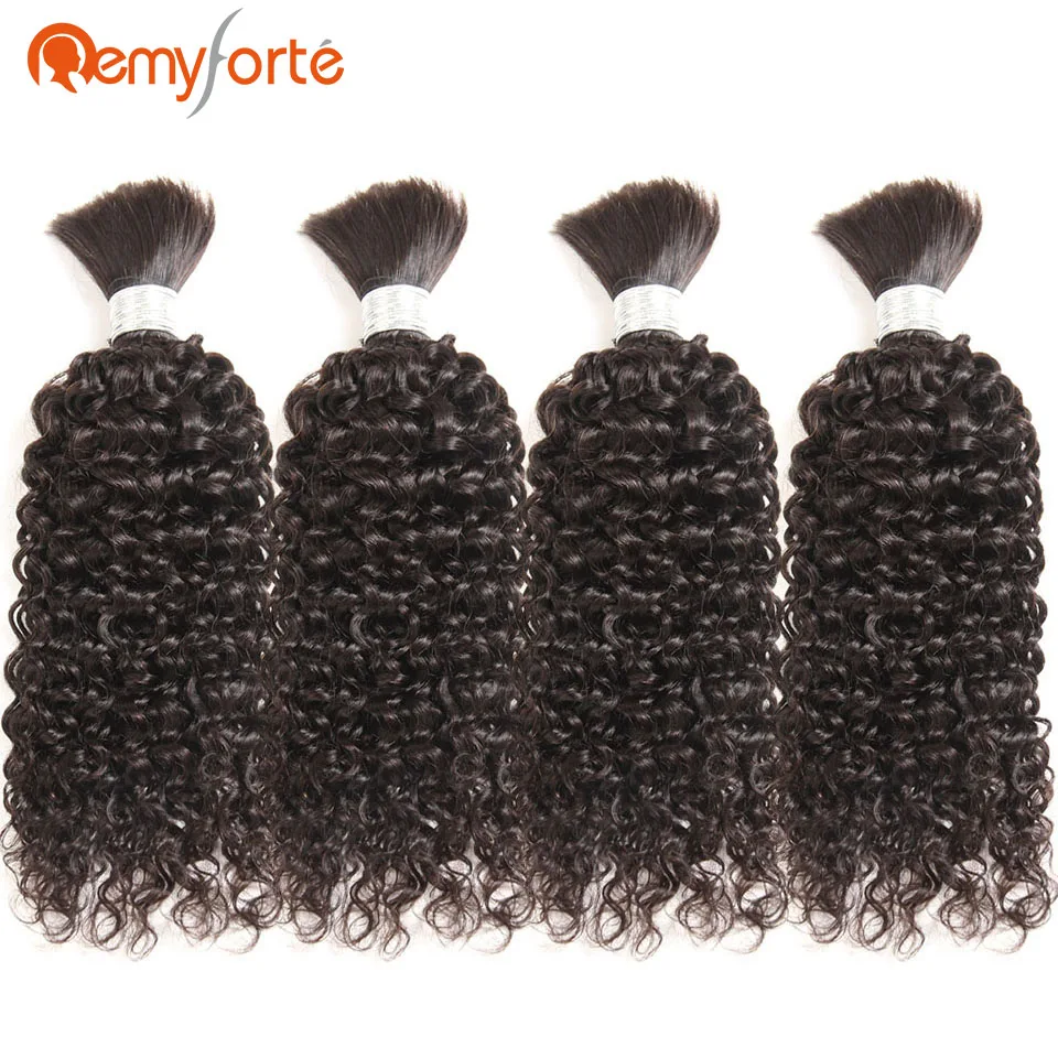 Remy Forte Crochet Human Hair Braids Bulk No Weft 4 Bundles Deal