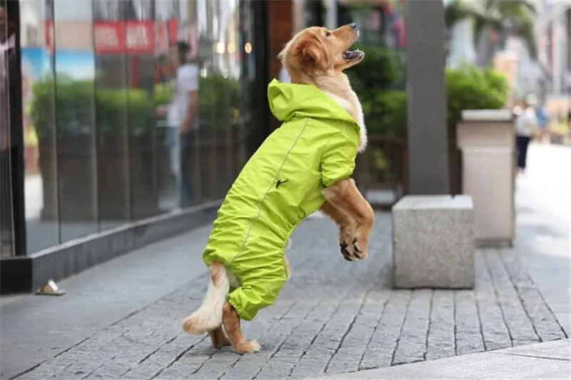 Дождевик для больших собак, одежда для лабрадор, золотистый ретривер для больших собак, водонепроницаемый комбинезон, дождевик, куртка, одежда для домашних животных, плащи