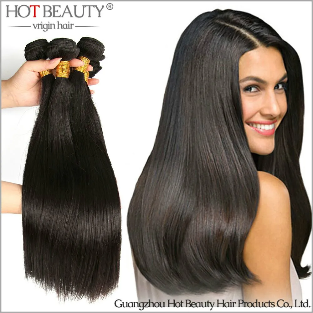 8" 32 Wholesale Brazilian Virgin Human Hair Weaves Silky Straight 10pcs