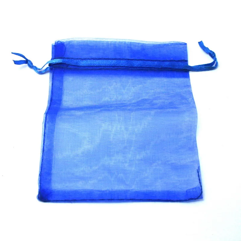 10 шт./лот 7x9 см x 9 см x 12 см x 10x15 см 13x18 см мешки из органзы Свадебные мешки для упаковки ювелирных изделий, сумки милый подарочный пакет - Цвет: Dark Blue