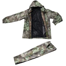 Средней толщины водонепроницаемый дышащий сосновая игла 3D Bionic Камуфляж тактическая охотничья одежда Ghillie костюм куртка и брюки