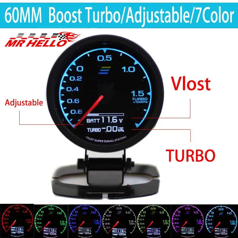 MR 62mm 2 5 &quot7 цветов в 1 гоночном измерителе GReddi Multi D/A LCD цифровой дисплей турбо Boost
