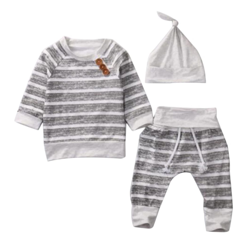 3 шт./компл. Одежда для малышей Комплекты маленьких мальчиков и девочек младенцев