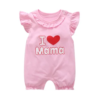 

Baby Girl Clothes 2019 Summer New Newborn Baby Casual Cotton Romper Love Mama Print Baby Girl Jumpsuit