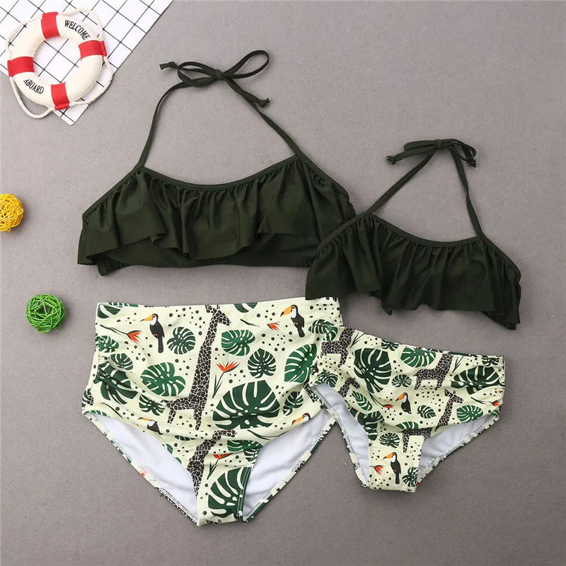 

Summer Family Matching Swimwear Fashion Style Mother And Daughter Bikini Sets Father And Son Trunks Shorts Parent-child Swimsuit