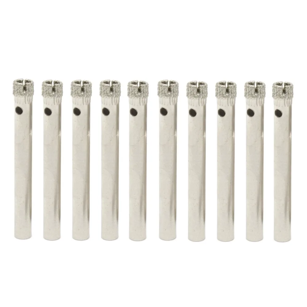 10pcs 6mm Diamond Coated Core Drill Drills Bit Hole For Saw Tile Glass 1//4/" Inch
