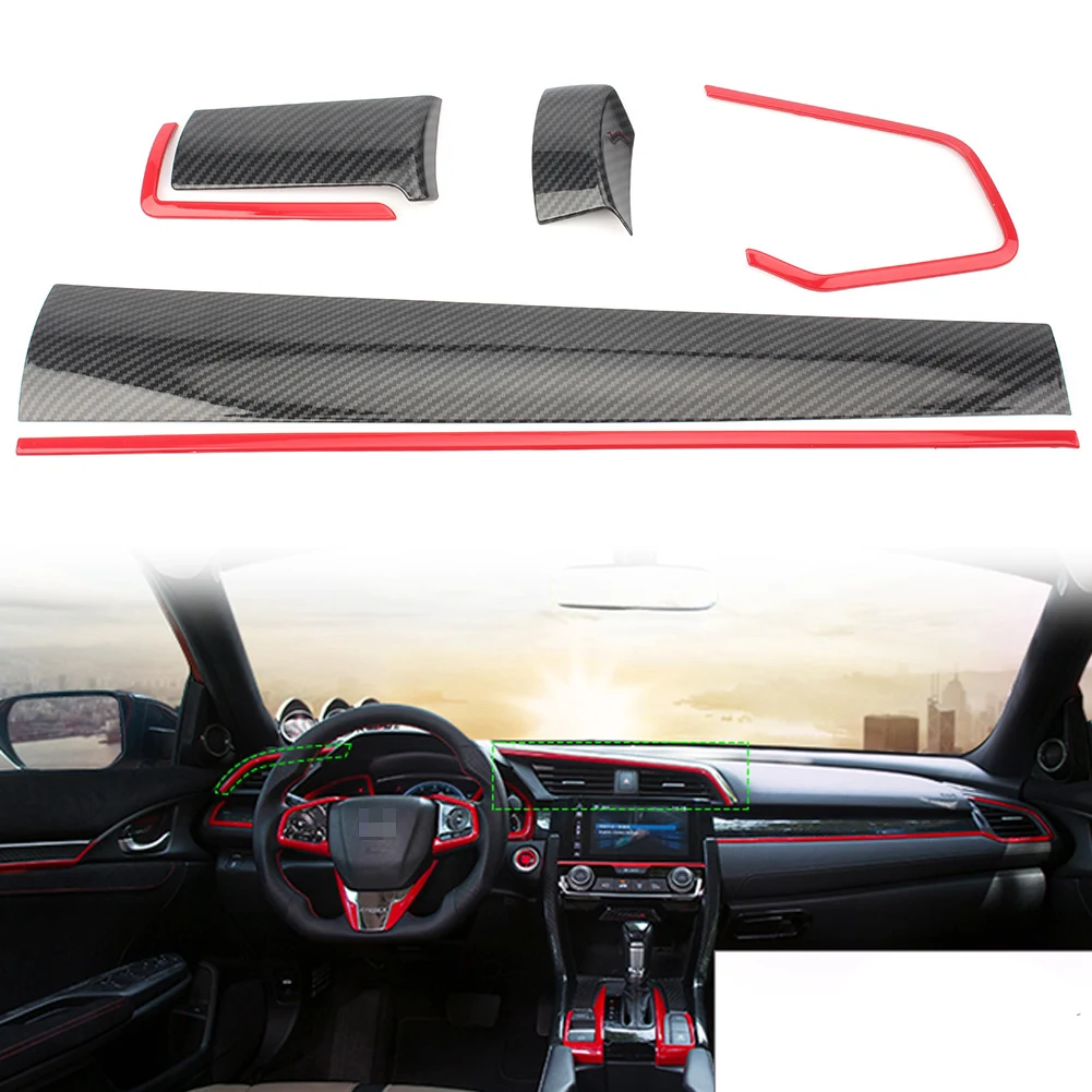 

Auto Car Styling Console Center Dashboard Cover Trims Decorations For Civic 10th Generation 2016 2017 2018 ABS Plastic