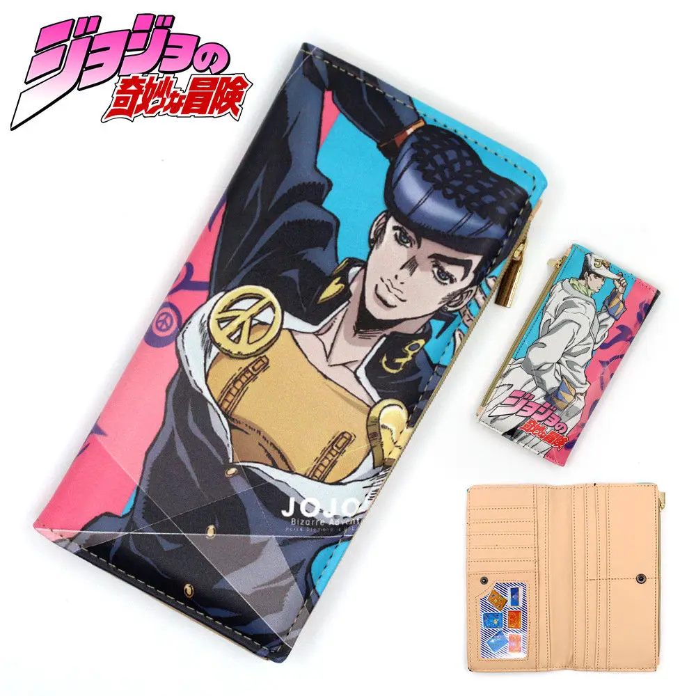 Стильный кошелек JoJo's Bizarre Adventure Higashikata Josuke на кнопке держатель длинная кнопка
