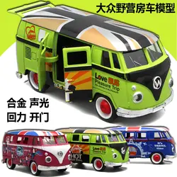 1:32 игрушечный автомобиль мультфильм лагерь Автобус металлическая игрушка сплав автомобиля Diecasts & Toy Vehicles модель автомобиля со светом и