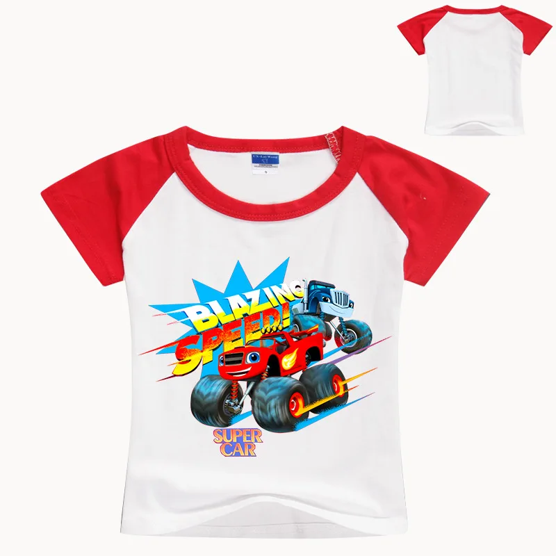 

Machine Kids Boy Blazing Speed Car Cartoon Chothes Kids New Children Short Sleeve T-Shirts Kids Boy Girl Tee Boys Tops Monster