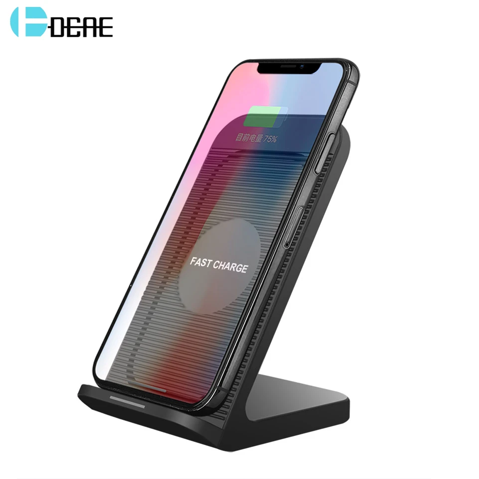 

DCAE QI Wireless Charger for iPhone XS MAX XR X 8 Plus 10W for Samsung Galaxy S8 S9 Desktop USB Fast Wireless Charging Pad Dock