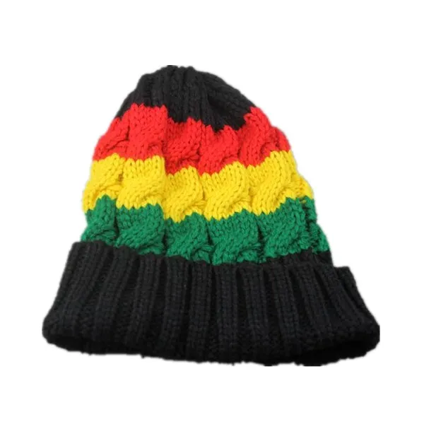 Bob Marley Jamaica Rasta Slouch Beanie шапка теплый берет зимняя шапка регги разноцветная полоса хип-хоп мешковатые