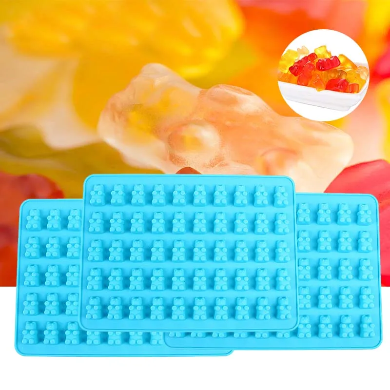 

Brand New Hot Fashion Cake Tools Mold 1 Set 50 Cavities Silicone Gummy Bear Chocolate Mold Candy Maker Ice Tray Jelly Moulds