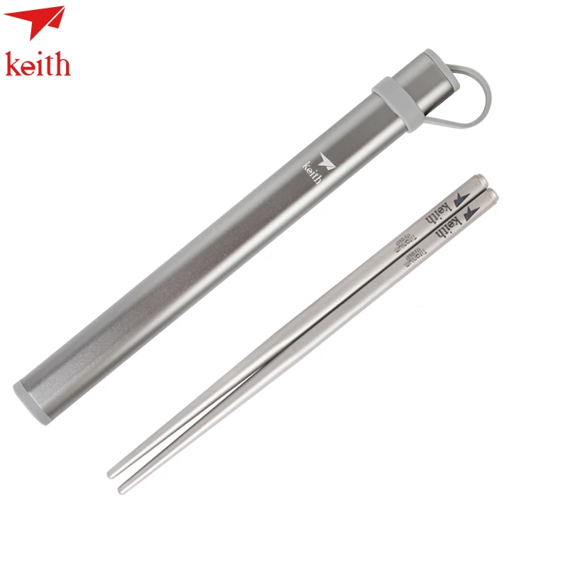 

Keith Titanium Chopsticks With Storage Holder Cheaper Square Hollow Type Chinese Tableware For Home kitchen accessories