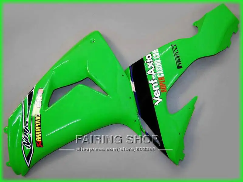 Зеленые Обтекатели для Kawasaki Ninja ZX10r 2006 2007 06 07 комплект обтекателей лучшего