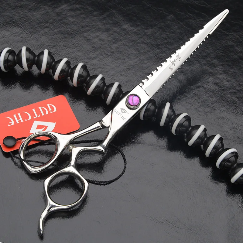 7inch Twist Handle Double Teeth Hair Cutting Striaght Scissor Japan