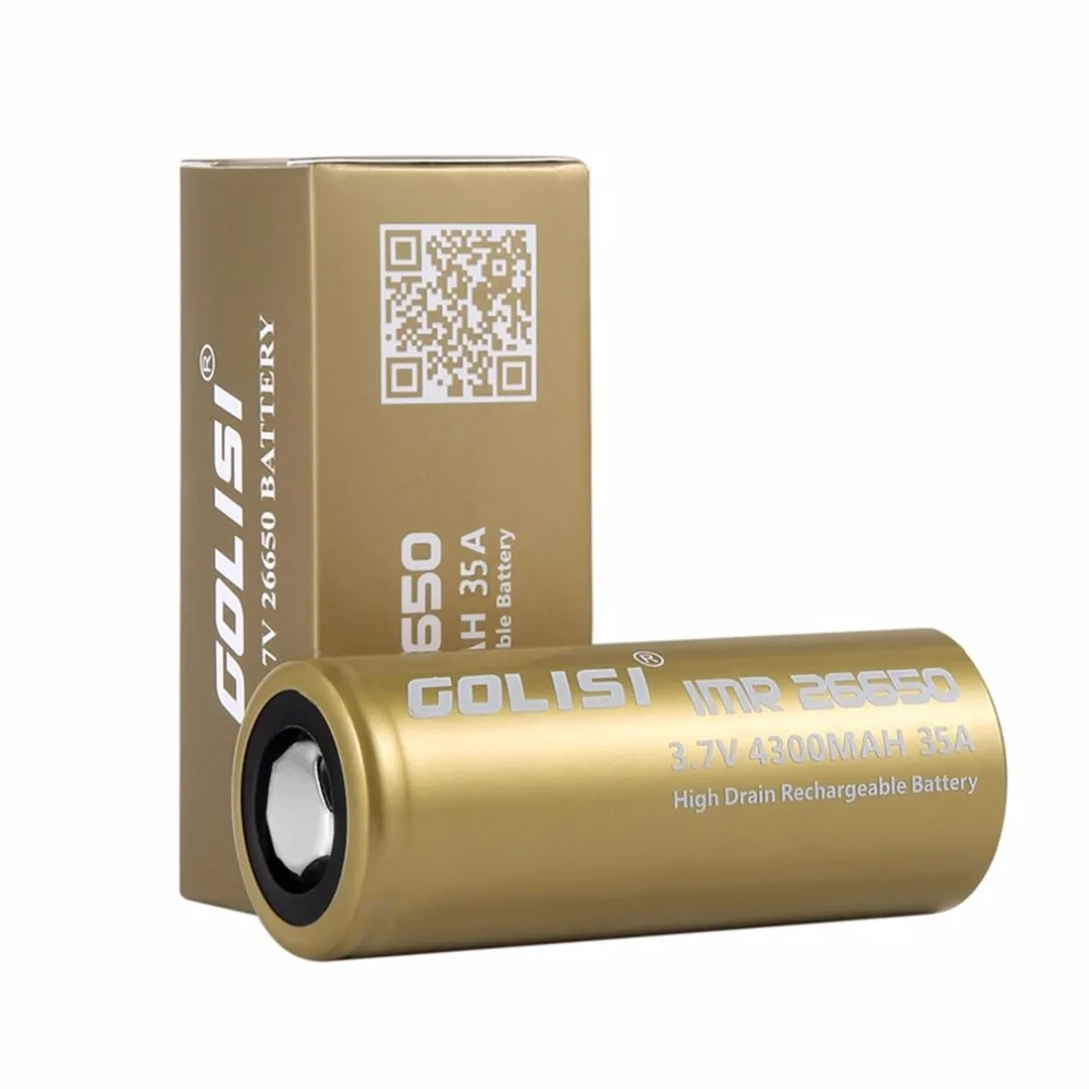 GOLISI S43 26650 Перезаряжаемые Батарея литий-ионный аккумулятор 4300mAh 3,7 V 35A большого потока энергии низкое внутреннее сопротивление для Светодиодный фонарики Налобные