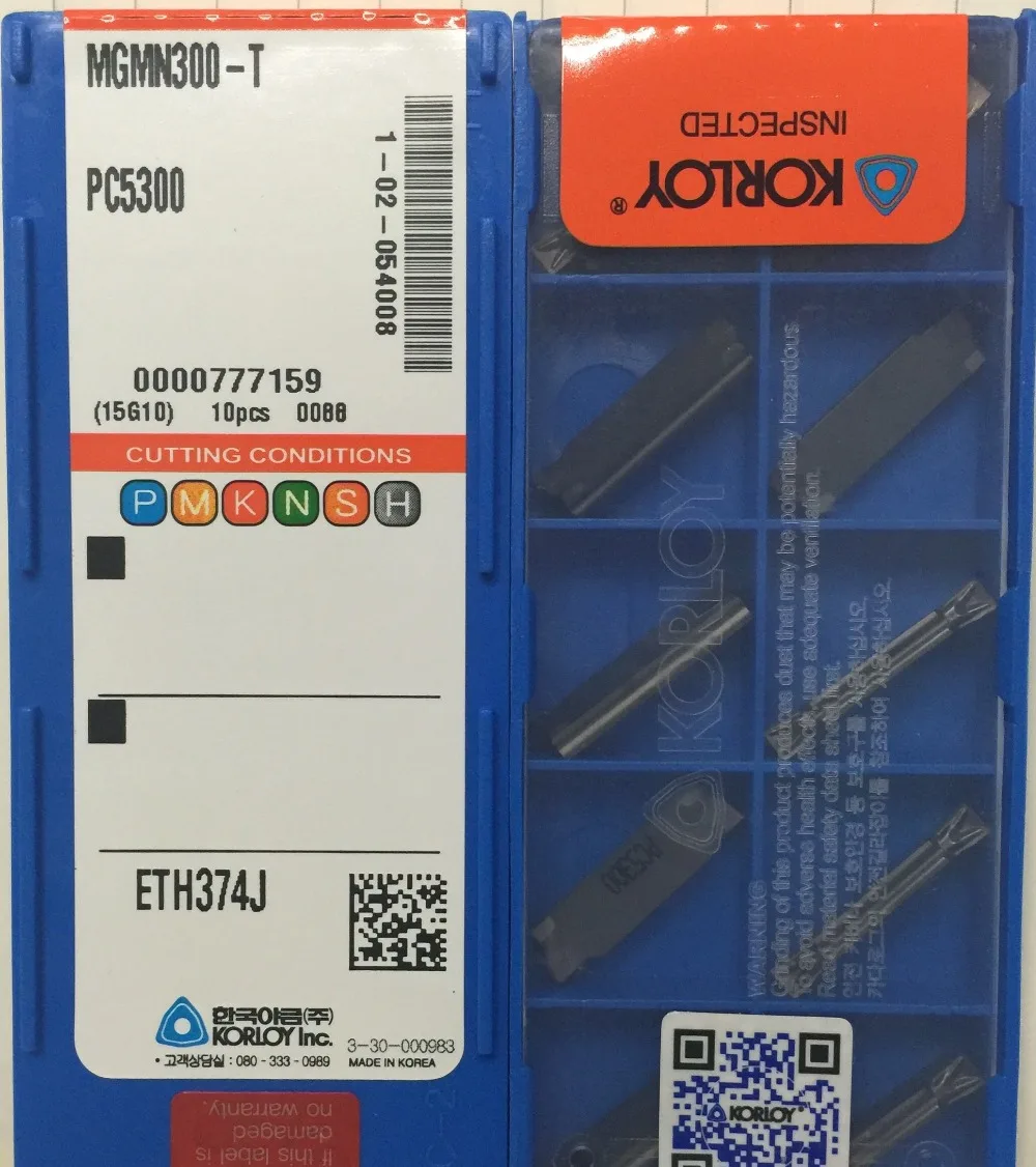 KORLOY Original MGMN300 T PC5300 carbide inserts Grooving interruptted cutting Tungsten carbide