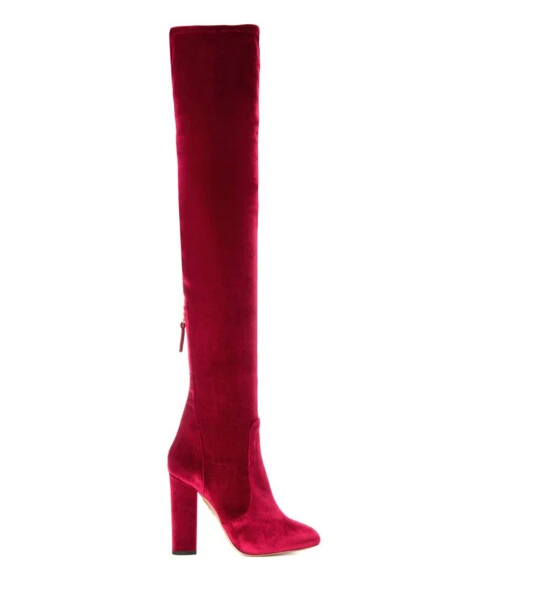 

2016 new fashion over the knee high pointed toe high square heel boot for woman in spring and autumn big size 35-41
