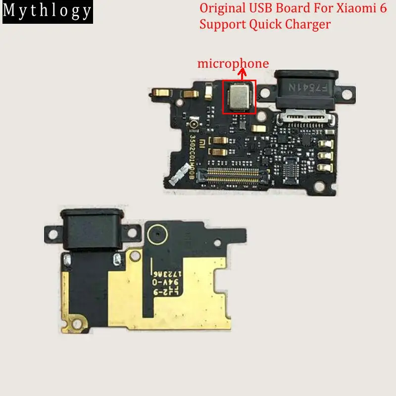 Мифологический для Xiao mi 6 mi 6 USB плата гибкий кабель док-коннектор для микрофона мобильного телефона IC поддержка быстрого зарядного устройства