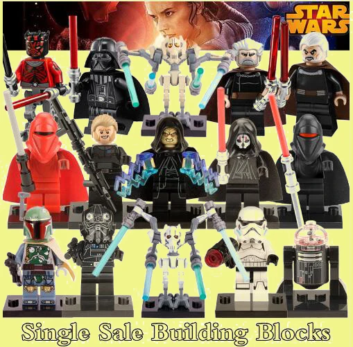 

For Kinds Star Wars 1PCdiy figures Black Shadow Stormtroopers Kallus R5D4 Robot Count Dooku Darth Vader Darth Maul