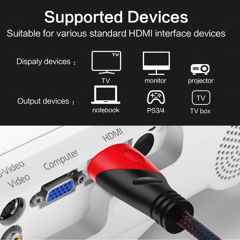 عالية السرعة HDMI كابل 1080 P 3D الذهب مطلي الذكور إلى الذكور ل PS4 Xbox العارض شاشة كمبيوتر محمول ذات دقة عالية آبل كمبيوتر محمول 0.5 M 1 M 2 M 3 M 5 M 8 M 10 M