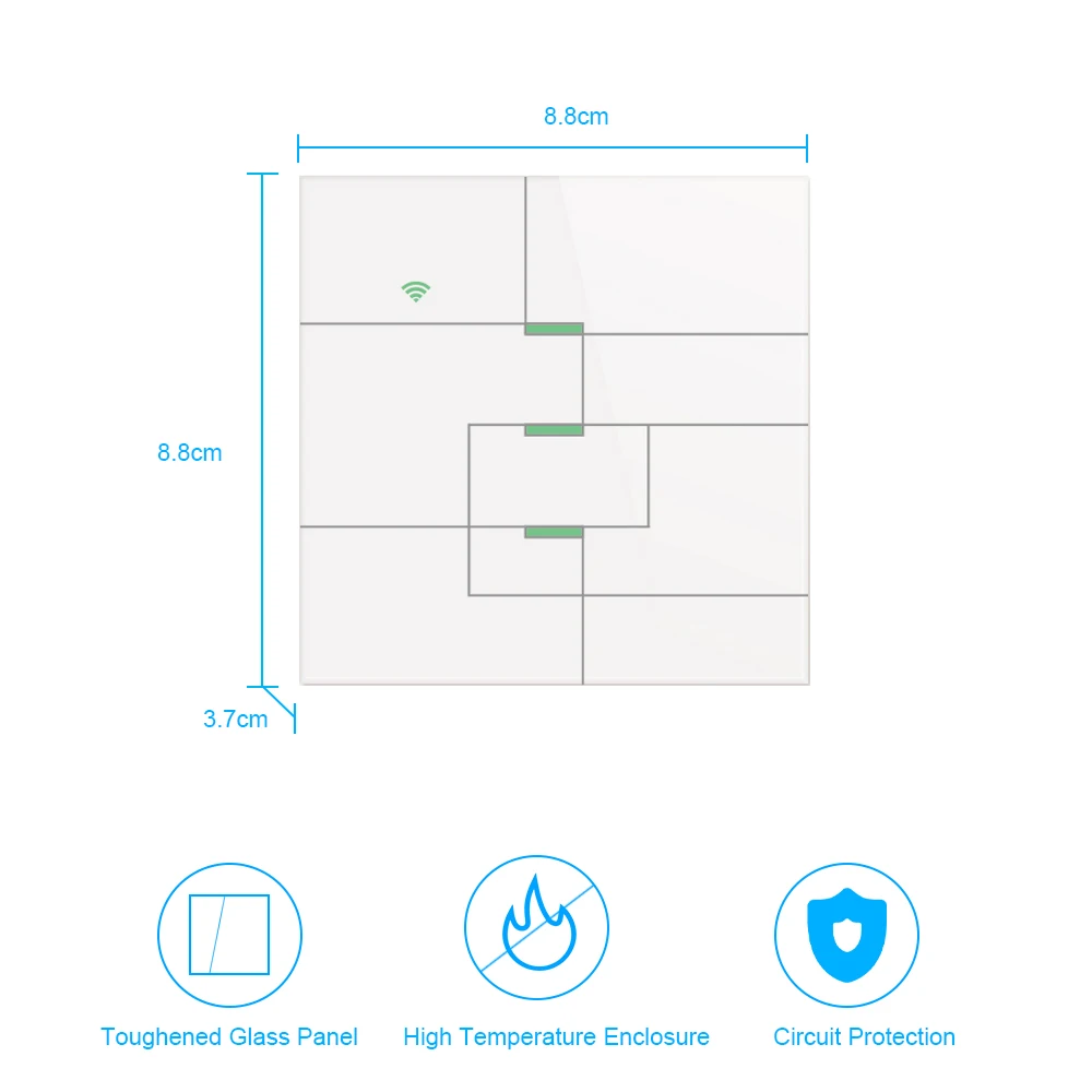 Tuya Wi-Fi Смарт настенный сенсорный выключатель 1/2/3 Стекло Панель переключатель приложение Управление таймер Беспроводной переключатель для Alexa Google Home/Nest