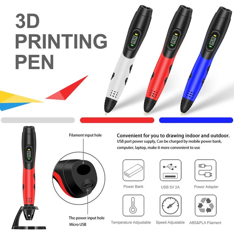 

2018 Original 3D Pen 3 D Printer Drawing Magic Printing Pens With Optional 1.75MM ABS PLA Filament For Kids' Best Education Gift
