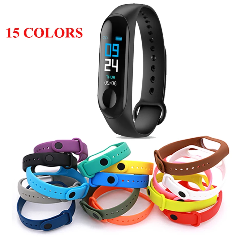 Mi Band 3 ремешок для Xiaomi Watch Силиконовый наручных часов Miband Аксессуары цветная