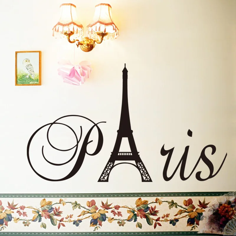 Eiffel Tower Paris Sticker DIY Art Vinyl Wall Stickers Decor Living room Bedroom Removable