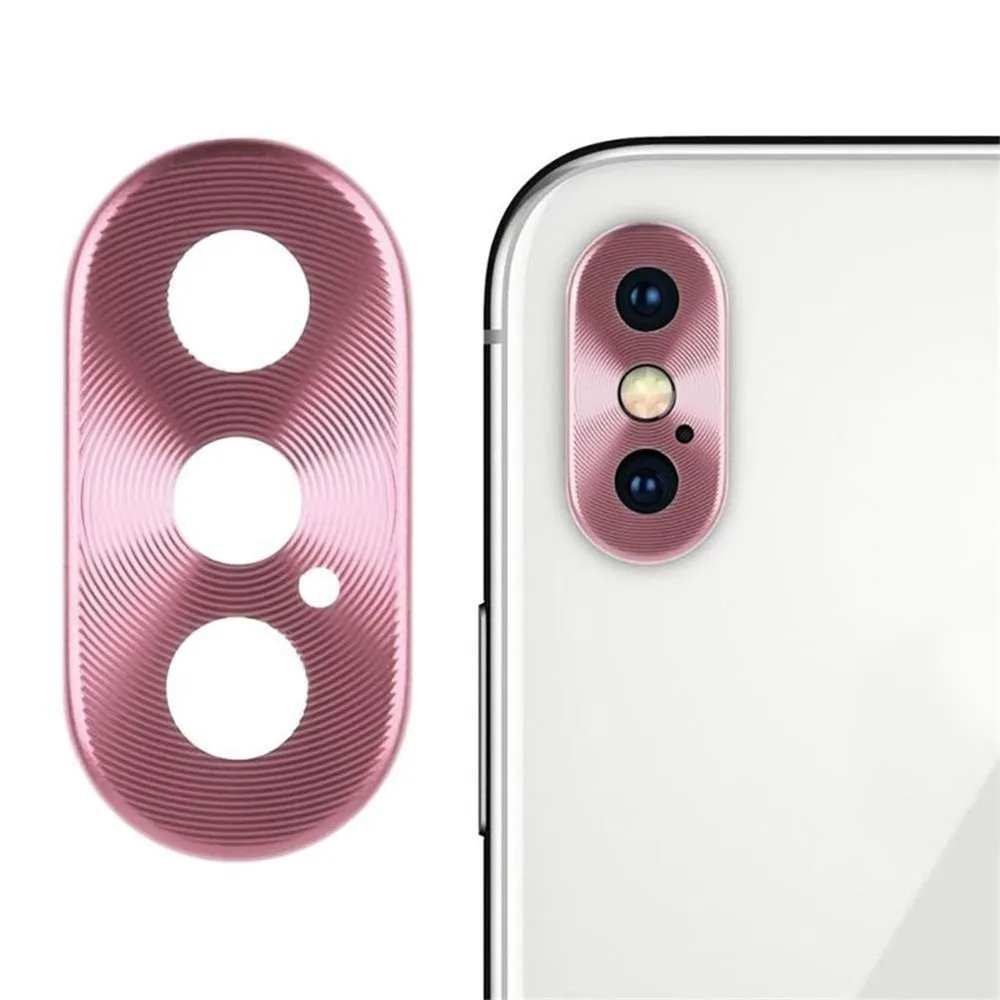 Funda камера пленка для iPhone XS Max XS X Пленка чехол с защитой от царапин задняя камера металлический протектор защитный чехол для объектива Rin z70 - Цвет: rose gold