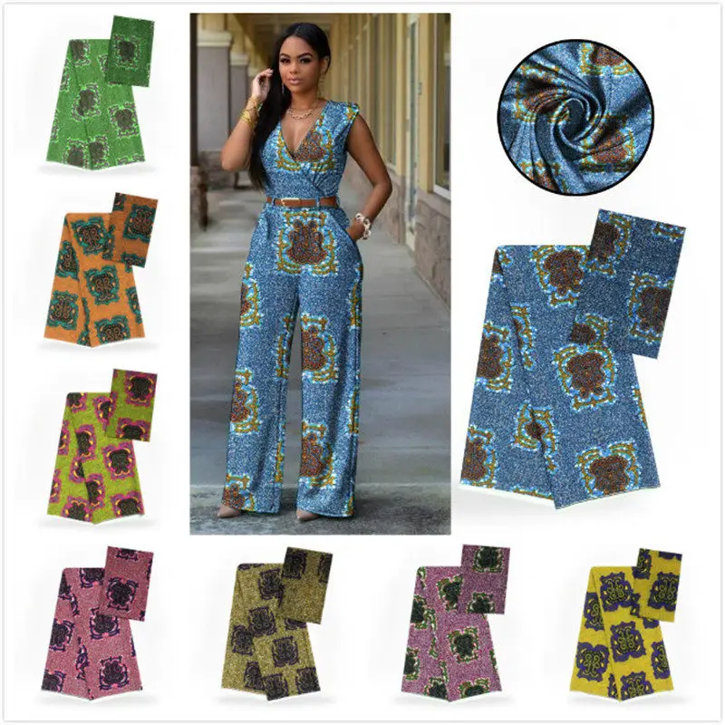 

Hot Selling Satin Silk Fabric 4+2 Yards Set Color Nigrian Design African Wax Pattern Satin Silk Fabric For Clothing 30