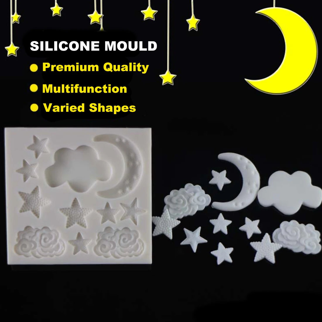 

1PC Cake Decorating Tools Cloud Star Moon Silicone Mold Fondant Mold Chocolate Gumpaste Mold Kitchen Series
