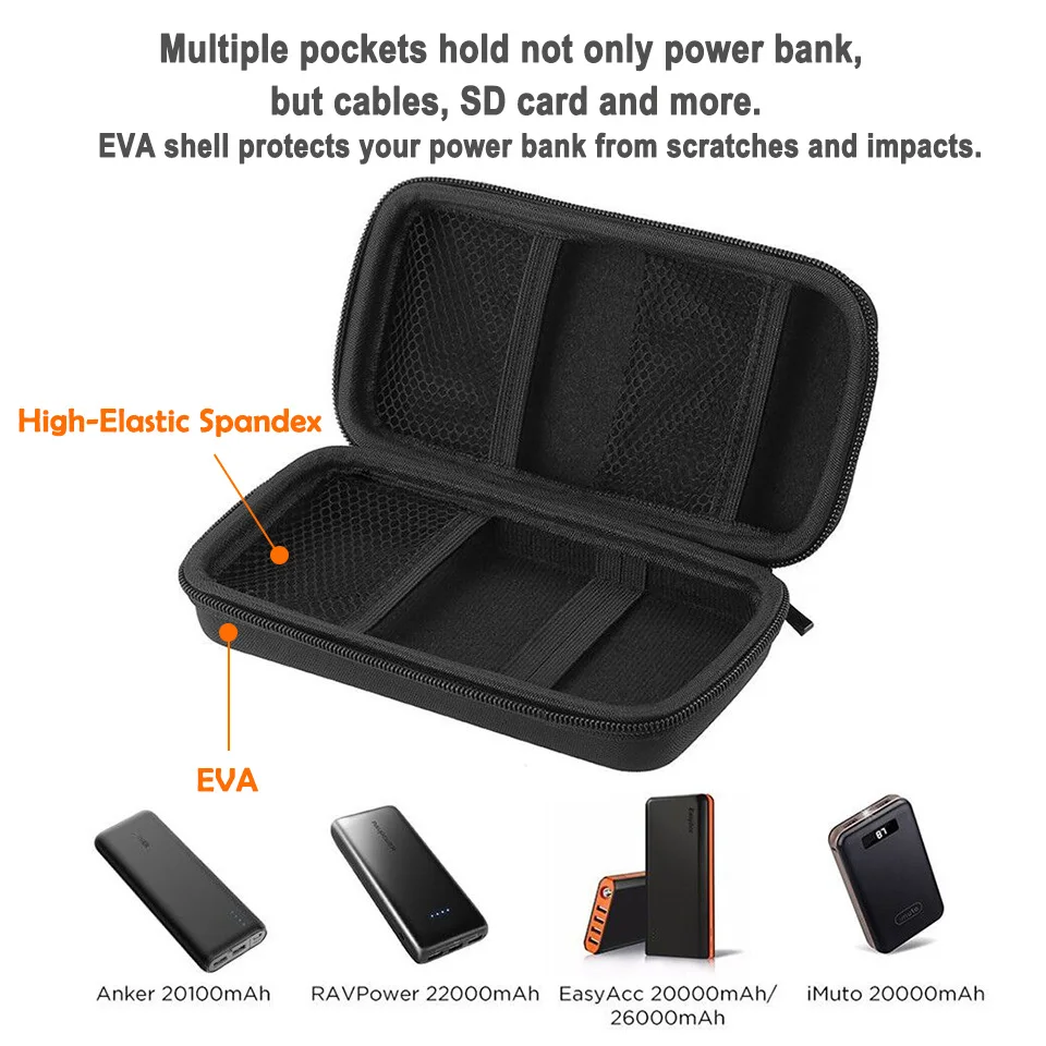 Easyacc power bank EVA чехол для Anker Aukey Rock PISEN Baseus чехол для внешнего аккумулятора Портативный чехол для путешествий по индивидуальному заказу