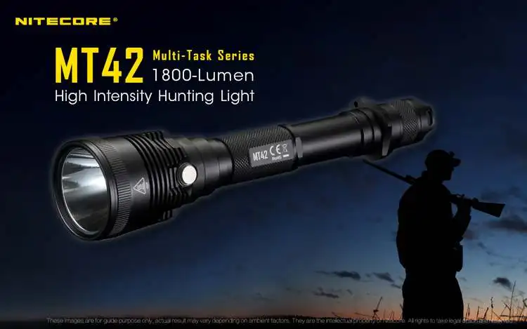 NITECORE MT42 1800 люменов CREE XHP35 HD светодиодный фонарик + 2x18650 аккумуляторная батарея + зарядное устройство Охота Поиск Кемпинг латерн