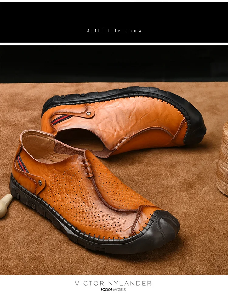 Классические удобные мужские повседневные туфли; лоферы; Мужские Винтажные кожаные туфли ручной работы; мужские туфли на плоской подошве; Лидер продаж; мокасины; большие размеры