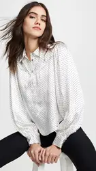 Новый для женщин в горошек печати дворцовый ретро-стиль блузка и рубашка