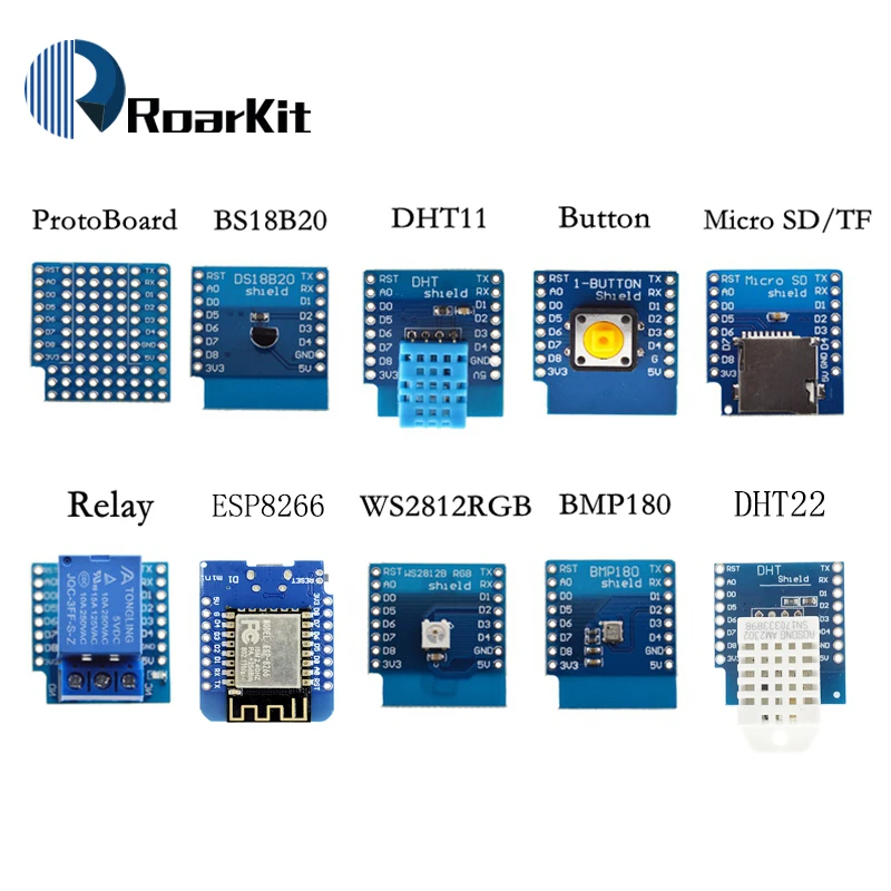 ESP8266 D1 Mini Pro Wi Fi плата разработки NodeMcu WS2812 RGB DHT11 DHT22 AM2302 реле DS18B20 BMP180 мотор для WeMos DIY