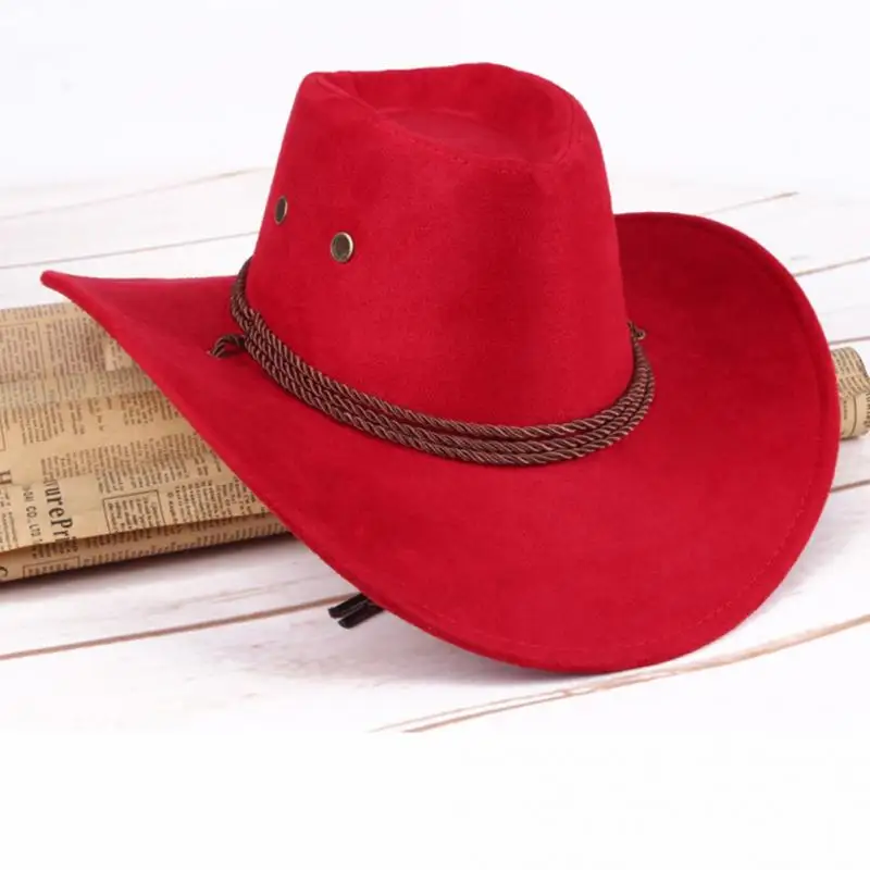 Модная Женская Ковбойская шляпа от солнца, летняя повседневная шляпа из искусственной кожи, шляпа для путешествий в западном стиле, уличная Кепка - Цвет: Красный