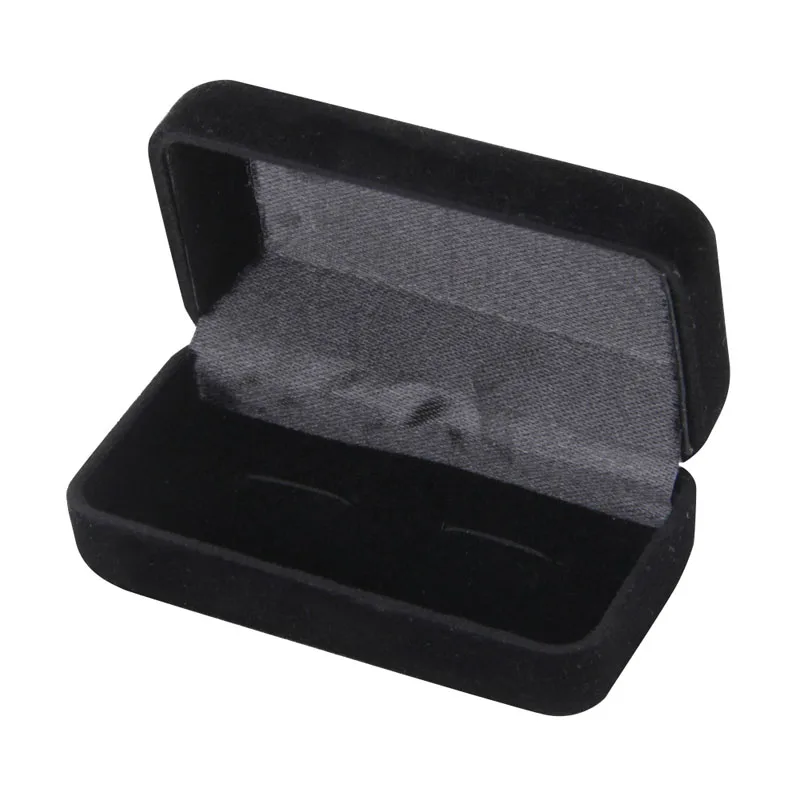 Коробка для хранения запонки, органайзер, чехол, запонка, дисплей, держатель для ювелирных изделий, свадьбы - Цвет: Черный